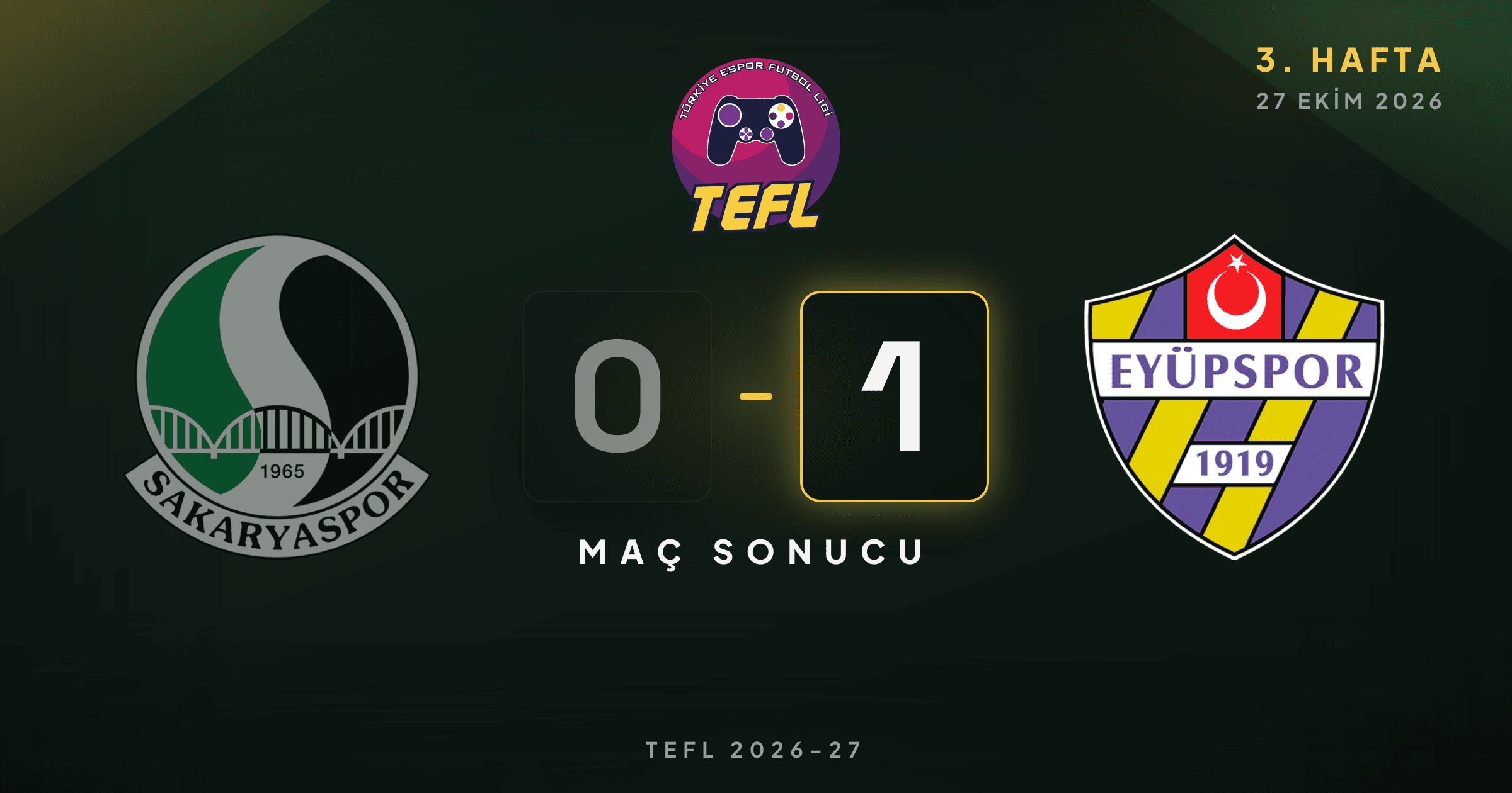 Sakaryaspor 0-1 Eyüpspor