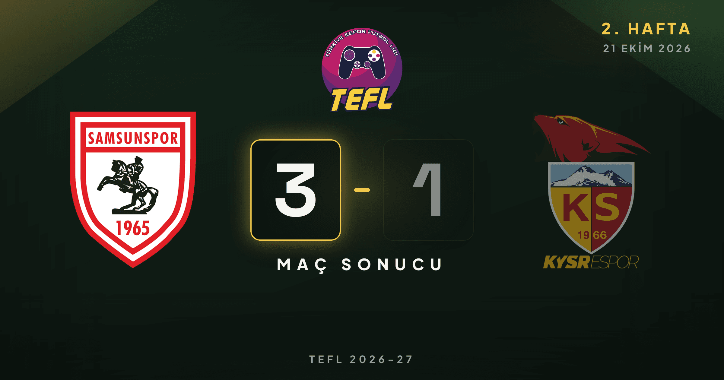 Samsunspor 3-1 Kayserispor
