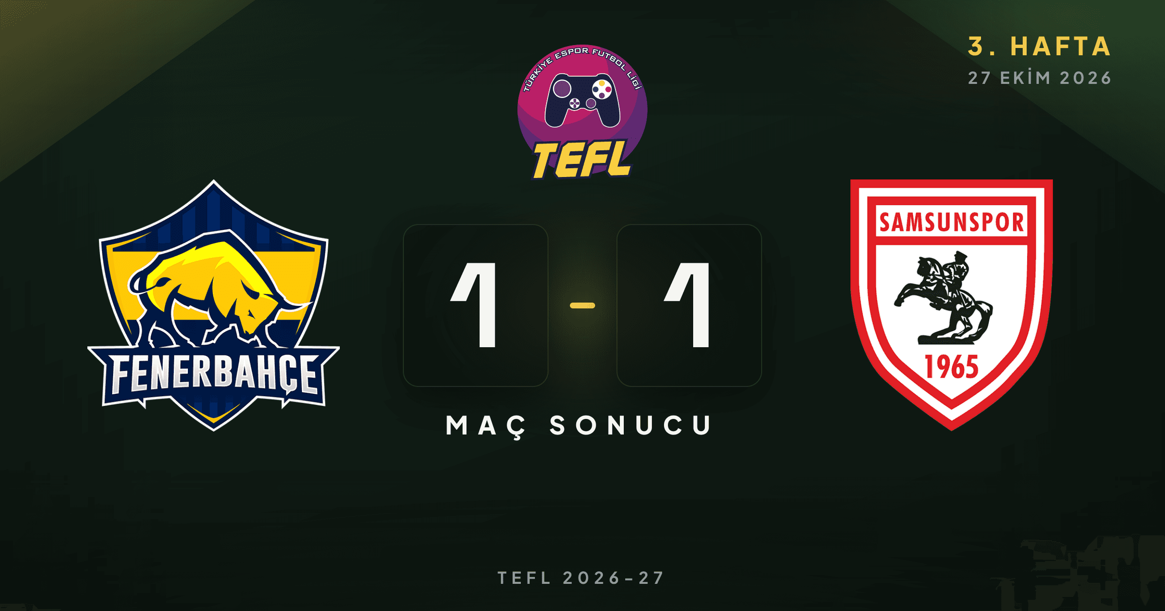 Fenerbahçe Espor 1-1 Samsunspor