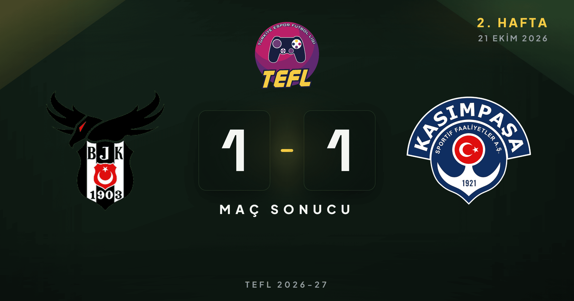 Beşiktaş Esports 1-1 Kasımpaşa
